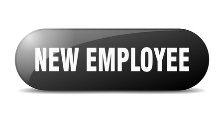 new employee button. sticker. banner. rounded glass sign