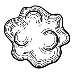 Virus microbe icon, outline hand drawn style