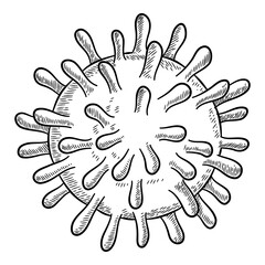 Corona virus bacteria icon. Outline hand drawn corona virus bacteria vector icon for web design isolated on white background