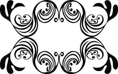 Vector Design of Black Leaf Ornaments with Nature Theme