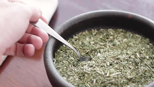 Yerba mate is used to make a typical hot drink from Argentina and Urug