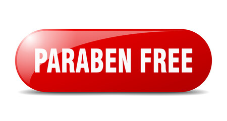 paraben free button. sticker. banner. rounded glass sign