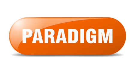 paradigm button. sticker. banner. rounded glass sign