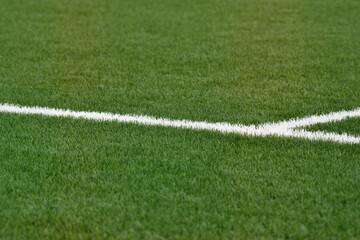 Obraz premium Green football field with nobody