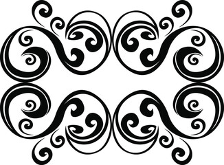 Vector Design of Black Leaf Ornaments with Nature Theme