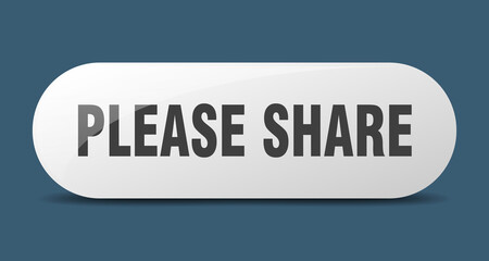 please share button. sticker. banner. rounded glass sign