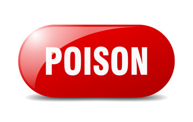 poison button. sticker. banner. rounded glass sign