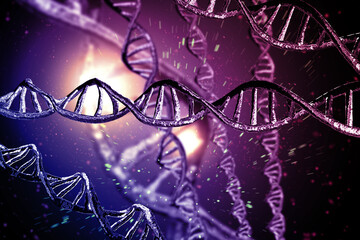 DNA Strands 3D Illustration