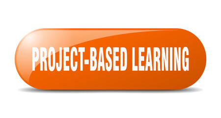 project-based learning button. sticker. banner. rounded glass sign