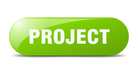 project button. sticker. banner. rounded glass sign