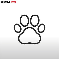 Paw icon vector , Animal Paw sign