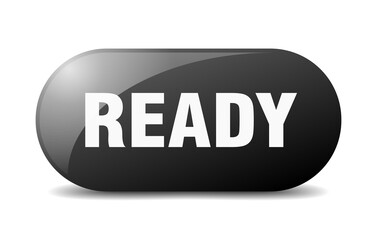 ready button. sticker. banner. rounded glass sign