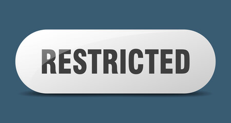 restricted button. sticker. banner. rounded glass sign