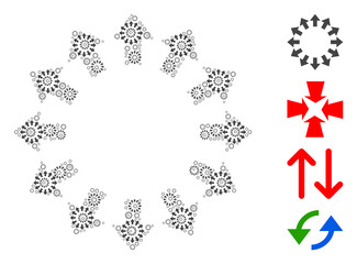 Vector explode arrows mosaic is done with random self explode arrows icons. Fractal mosaic for explode arrows. Some other icons are present in this vector.