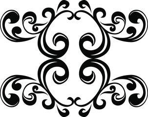 Vector Design of Black Leaf Ornaments with Nature Theme