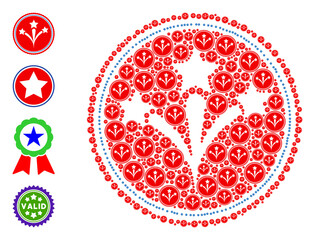 Vector pyrotechnics seal stamp mosaic is constructed with randomized self pyrotechnics seal stamp elements. Recursion mosaic from pyrotechnics seal stamp. Some other icons are present in this vector.