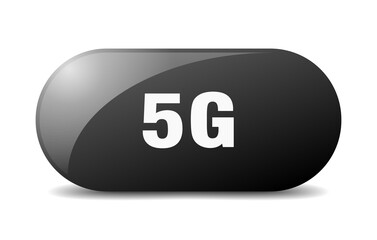 5g button. sticker. banner. rounded glass sign