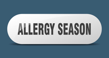 allergy season button. sticker. banner. rounded glass sign