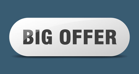 big offer button. sticker. banner. rounded glass sign