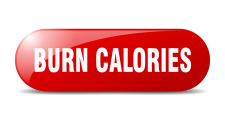 burn calories button. sticker. banner. rounded glass sign