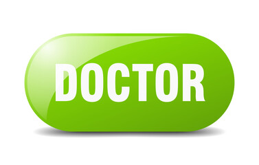doctor button. sticker. banner. rounded glass sign