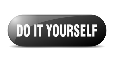 do it yourself button. sticker. banner. rounded glass sign