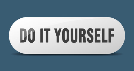 do it yourself button. sticker. banner. rounded glass sign