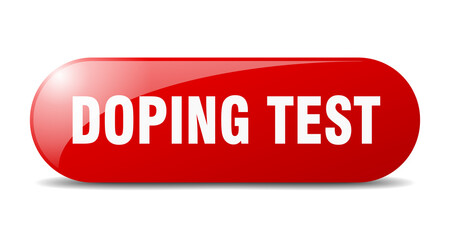 doping test button. sticker. banner. rounded glass sign