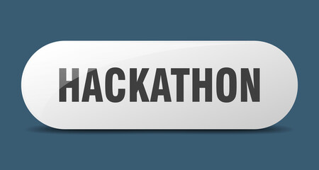 hackathon button. sticker. banner. rounded glass sign
