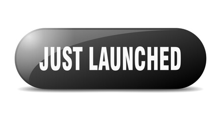 just launched button. sticker. banner. rounded glass sign