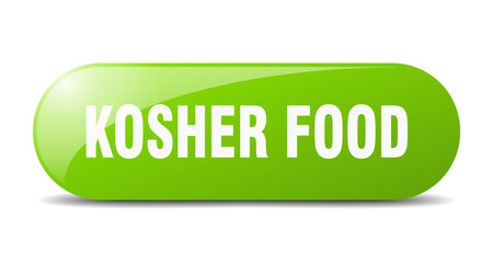 kosher food button. sticker. banner. rounded glass sign