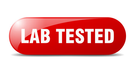 lab tested button. sticker. banner. rounded glass sign