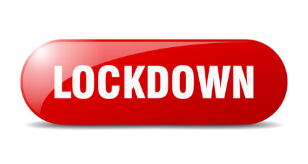 lockdown button. sticker. banner. rounded glass sign