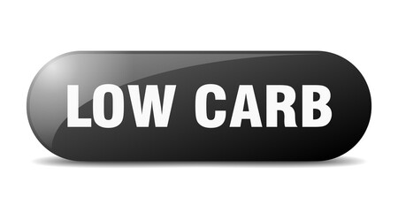 low carb button. sticker. banner. rounded glass sign