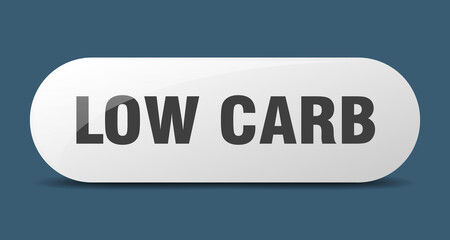 low carb button. sticker. banner. rounded glass sign