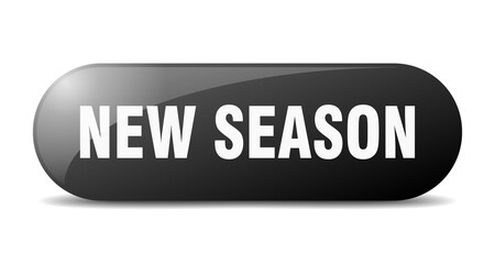 new season button. sticker. banner. rounded glass sign