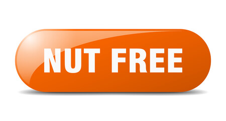 nut free button. sticker. banner. rounded glass sign