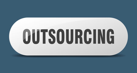 outsourcing button. sticker. banner. rounded glass sign