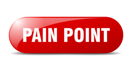 pain point button. sticker. banner. rounded glass sign