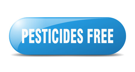 pesticides free button. sticker. banner. rounded glass sign