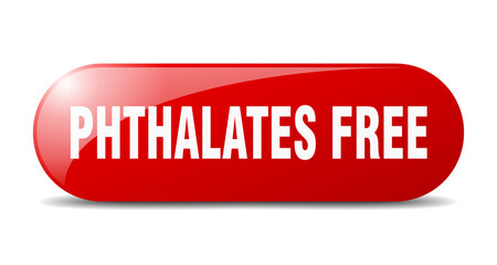 phthalates free button. sticker. banner. rounded glass sign
