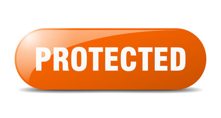 protected button. sticker. banner. rounded glass sign