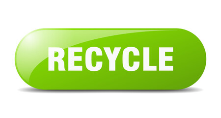 recycle button. sticker. banner. rounded glass sign