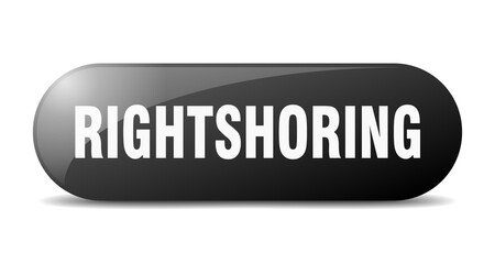 rightshoring button. sticker. banner. rounded glass sign