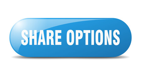 share options button. sticker. banner. rounded glass sign