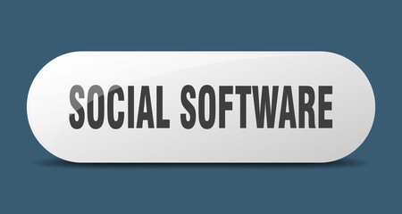 social software button. sticker. banner. rounded glass sign