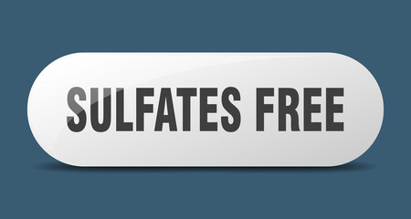 sulfates free button. sticker. banner. rounded glass sign
