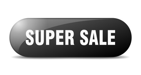 super sale button. sticker. banner. rounded glass sign