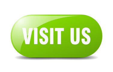 visit us button. sticker. banner. rounded glass sign