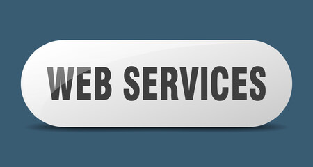 web services button. sticker. banner. rounded glass sign